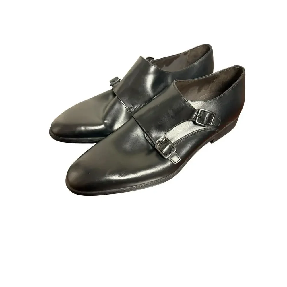 Bruno Magli Siracusa Black Leather Double Monk Dress Shoes Men’s Size 11